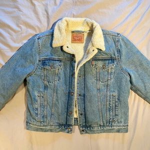 levis denim jacket with sheep's wool lining